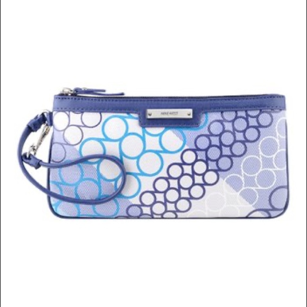 Nine West Blue Circles Wristlet